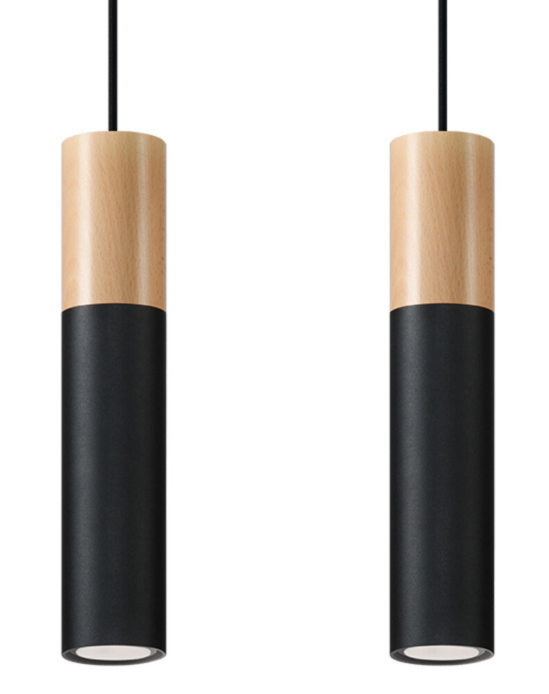 Sollux Lighting Pendelleuchte PABLO 2 Schwarz - 2x GU10 Fassung - max. 2x40W - exkl. LED's Sollux Lighting Pendelleuchte PABLO 2 Schwarz - 2x GU10 Fassung - max. 2x40W - exkl. LED's
