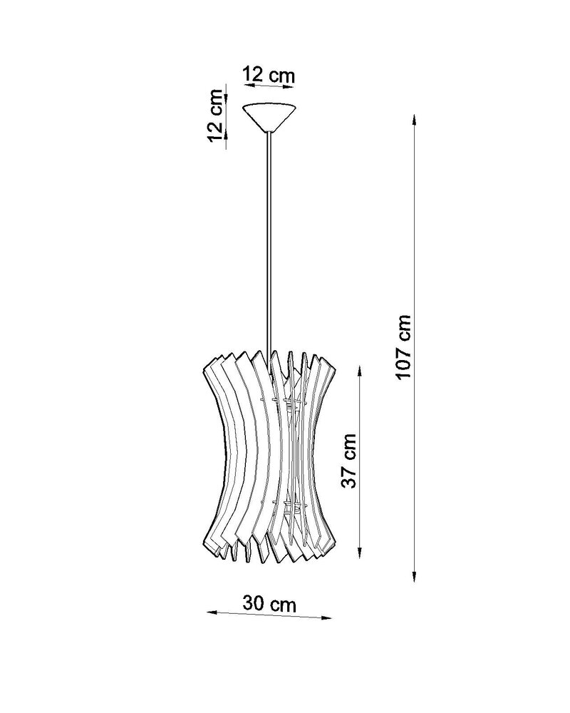Sollux Lighting Pendelleuchte ORIANA Holz - 1x E27 Fassung - max. 60W - exkl. LED's