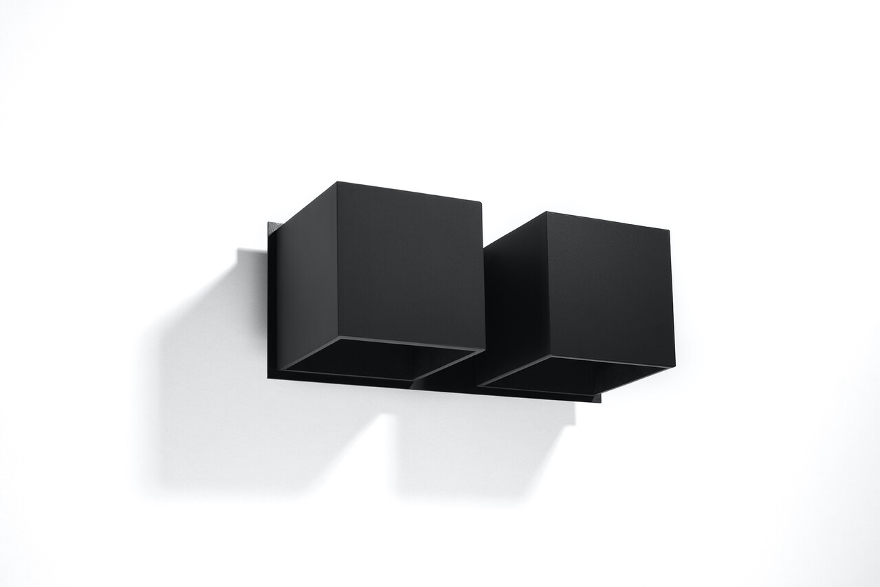 Sollux Lighting Wandleuchte QUAD 2 Schwarz - 2x GU10 Fassung - max. 2x40W - exkl. LED's Sollux Lighting Wandleuchte QUAD 2 Schwarz - 2x GU10 Fassung - max. 2x40W - exkl. LED's