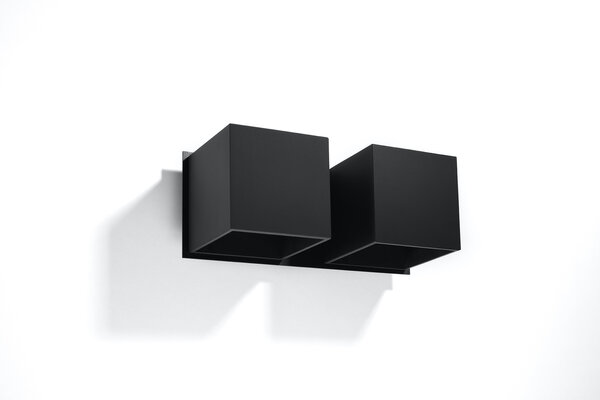 Sollux Lighting Wandleuchte QUAD 2 Schwarz - 2x GU10 Fassung - max. 2x40W - exkl. LED's Sollux Lighting Wandleuchte QUAD 2 Schwarz - 2x GU10 Fassung - max. 2x40W - exkl. LED's