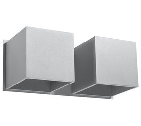Sollux Lighting Wandleuchte QUAD 2 Grau - 2x GU10 Fassung - max. 2x40W - exkl. LED's Sollux Lighting Wandleuchte QUAD 2 Grau - 2x GU10 Fassung - max. 2x40W - exkl. LED's