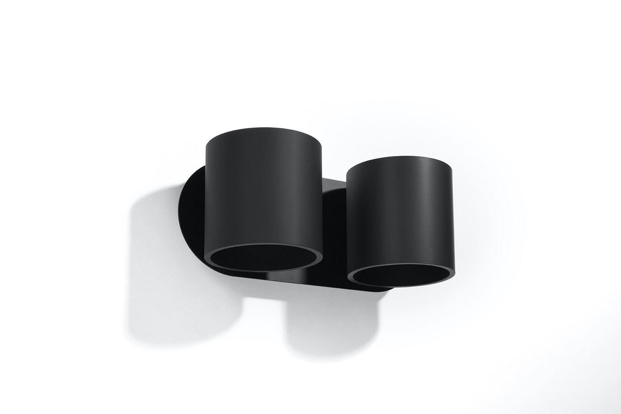 Sollux Lighting Wandleuchte ORBIS 2 Schwarz - 2x GU10 Fassung - max. 2x40W - exkl. LED's Sollux Lighting Wandleuchte ORBIS 2 Schwarz - 2x GU10 Fassung - max. 2x40W - exkl. LED's