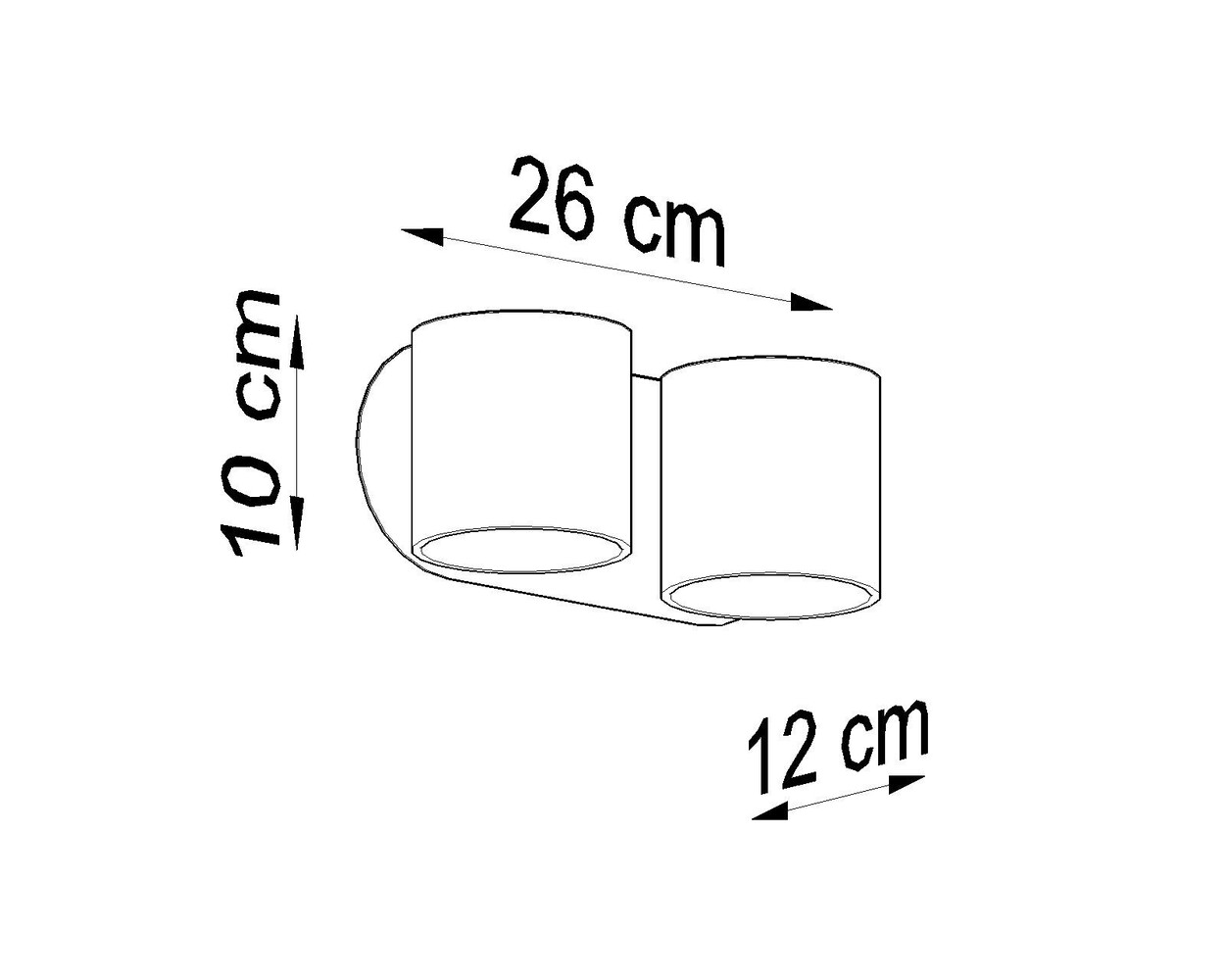 Sollux Lighting Wandleuchte ORBIS 2 Grau - 2x GU10 Fassung - max. 2x40W -  exkl. LED's