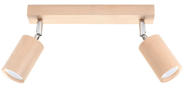 Sollux Lighting Deckenspot BERG 2 Natur Holz - 2x GU10 Fassung - max. 2x40W - exkl. LED's Sollux Lighting Deckenspot BERG 2 Natur Holz - 2x GU10 Fassung - max. 2x40W - exkl. LED's
