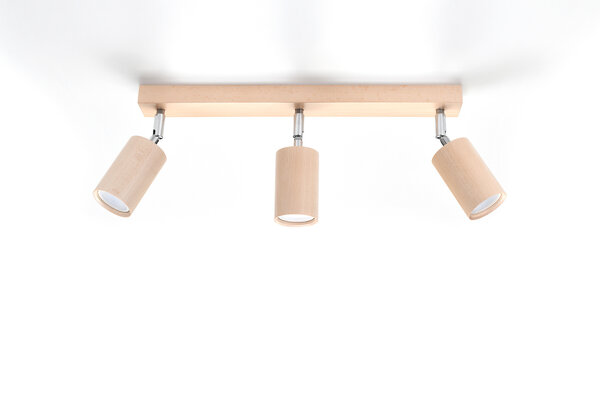 Sollux Lighting Deckenspot BERG 3 Natur Holz - 3x GU10 Fassung - max. 3x40W - exkl. LED's Sollux Lighting Deckenspot BERG 3 Natur Holz - 3x GU10 Fassung - max. 3x40W - exkl. LED's