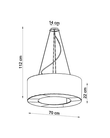 Sollux Lighting Kronleuchter SATURNO 70 Weiß - 6x E27 Fassung - max. 6x60W - exkl. LED's