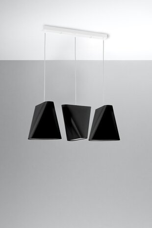 Sollux Lighting Kronleuchter BLUM 3 Schwarz - 3x E27 Fassung - max. 3x60W - exkl. LED's