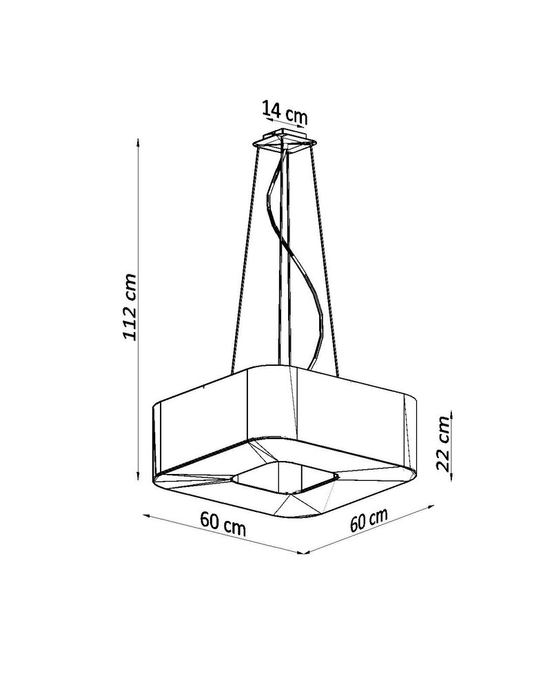 Sollux Lighting Kronleuchter URANO 60 Schwarz - 6x E27 Fassung - max. 6x60W - exkl. LED's