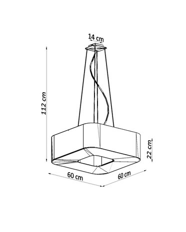 Sollux Lighting Kronleuchter URANO 60 Schwarz - 6x E27 Fassung - max. 6x60W - exkl. LED's