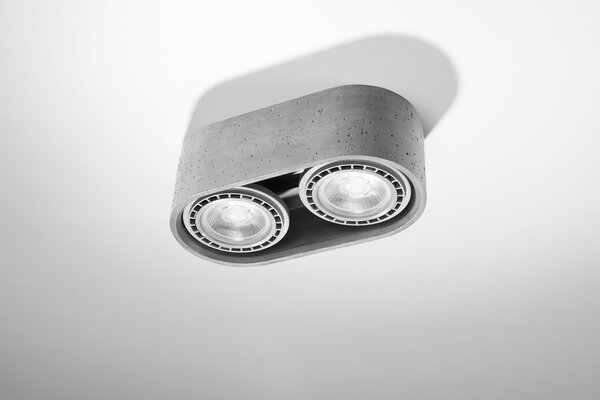 Sollux Lighting Deckenspot BASIC 2 Beton - 2x GU10 / ES111 - max. 2x40W - exkl. LED's Sollux Lighting Deckenspot BASIC 2 Beton - 2x GU10 / ES111 - max. 2x40W - exkl. LED's