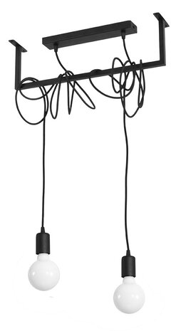 Sollux Lighting Kronleuchter SALAMANCA 2 Schwarz - 2x E27 Fassung - max. 2x60W - exkl. LED's Sollux Lighting Kronleuchter SALAMANCA 2 Schwarz - 2x E27 Fassung - max. 2x60W - exkl. LED's