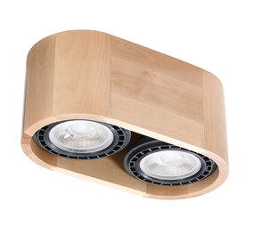 Sollux Lighting Deckenspot BASIC 2 Holz Natur - 2x GU10 / ES111 - max. 2x40W - exkl. LED's