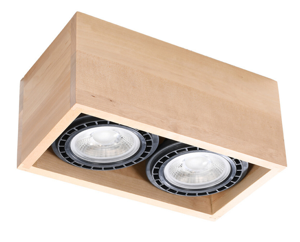 Sollux Lighting Deckenspot QUATRO 2 Holz Natur - 2x GU10 / ES111 - max. 2x40W - exkl. LED's Sollux Lighting Deckenspot QUATRO 2 Holz Natur - 2x GU10 / ES111 - max. 2x40W - exkl. LED's