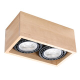 Sollux Lighting Deckenspot QUATRO 2 Holz Natur - 2x GU10 / ES111 - max. 2x40W - exkl. LED's