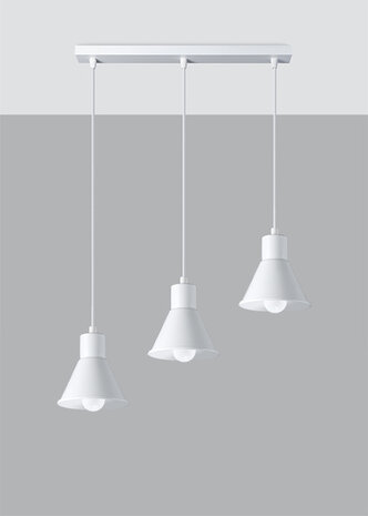 Sollux Lighting Hängeleuchte TALEJA 3 Weiß - 3x E27 Fassung - max. 3x60W - exkl. LED's Sollux Lighting Hängeleuchte TALEJA 3 Weiß - 3x E27 Fassung - max. 3x60W - exkl. LED's