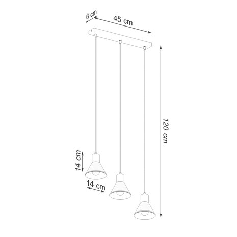Sollux Lighting Hängeleuchte TALEJA 3 Weiß - 3x E27 Fassung - max. 3x60W - exkl. LED's Sollux Lighting Hängeleuchte TALEJA 3 Weiß - 3x E27 Fassung - max. 3x60W - exkl. LED's