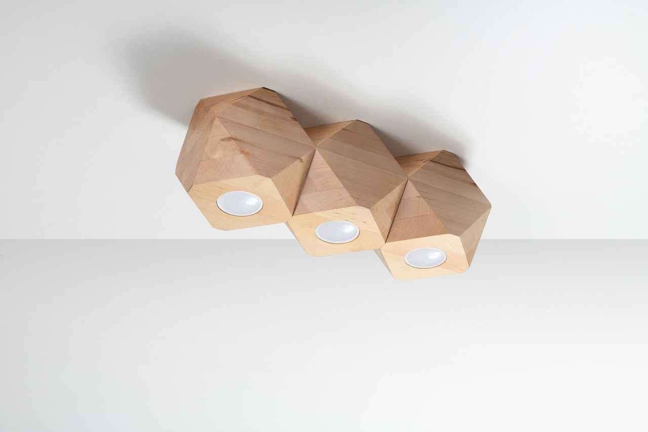 Sollux Lighting Deckenspot WOODY 3 Holz Natur - 3x GU10 Fassung - max. 3x40W - exkl. LED's Sollux Lighting Deckenspot WOODY 3 Holz Natur - 3x GU10 Fassung - max. 3x40W - exkl. LED's