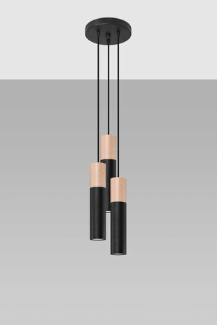 Sollux Lighting Hängeleuchte PABLO 3P Schwarz - 3x G9 Fassung - max. 3x40W - exkl. LED's