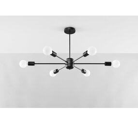 Sollux Lighting Kronleuchter LANGO 6 Schwarz - 6x E27 Fassung - max. 6x60W - exkl. LED's