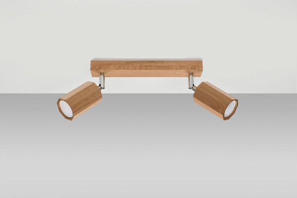 Sollux Lighting Deckenspot ZEKE 2 Eiche - 2x GU10 Fassung - max. 2x40W - exkl. LED's