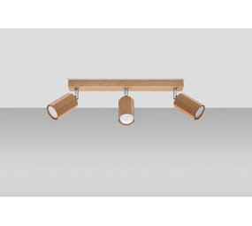 Sollux Lighting Deckenspot ZEKE 3 Eiche - 3x GU10 Fassung - max. 3x40W - exkl. LED's
