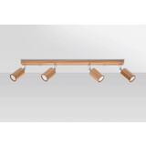 Sollux Lighting Deckenspot ZEKE 4 Eiche - 4x GU10 Fassung - max. 4x40W - exkl. LED's