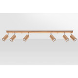 Sollux Lighting Deckenspot ZEKE 6 Eiche - 6x GU10 Fassung - max. 6x40W - exkl. LED's