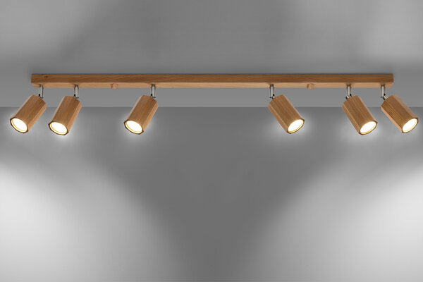 Sollux Lighting Deckenspot ZEKE 6 Eiche - 6x GU10 Fassung - max. 6x40W - exkl. LED's Sollux Lighting Deckenspot ZEKE 6 Eiche - 6x GU10 Fassung - max. 6x40W - exkl. LED's