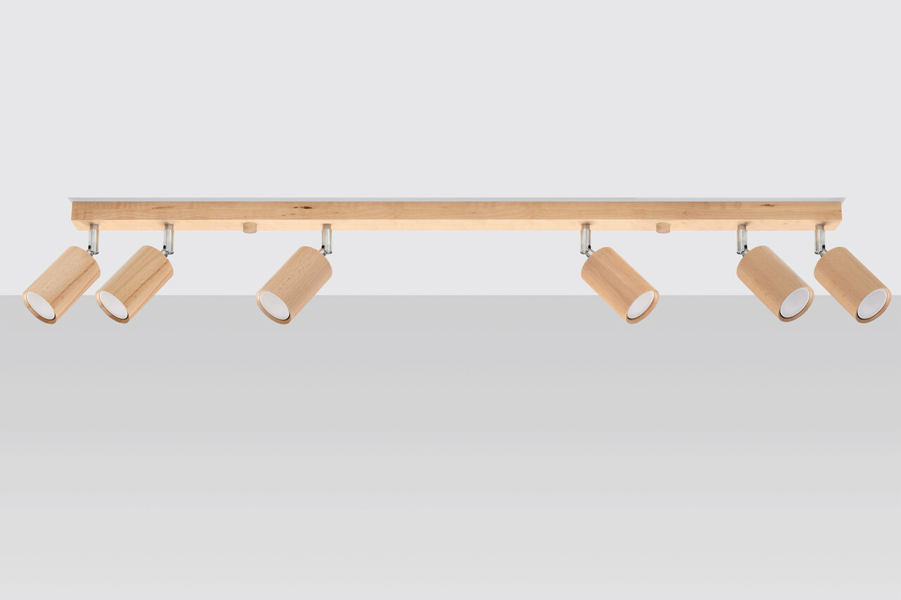 Sollux Lighting Deckenspot BERG 6 Holz Natur - 6x GU10 Fassung - max. 6x40W - exkl. LED's Sollux Lighting Deckenspot BERG 6 Holz Natur - 6x GU10 Fassung - max. 6x40W - exkl. LED's