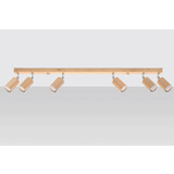 Sollux Lighting Deckenspot BERG 6 Holz Natur - 6x GU10 Fassung - max. 6x40W - exkl. LED's