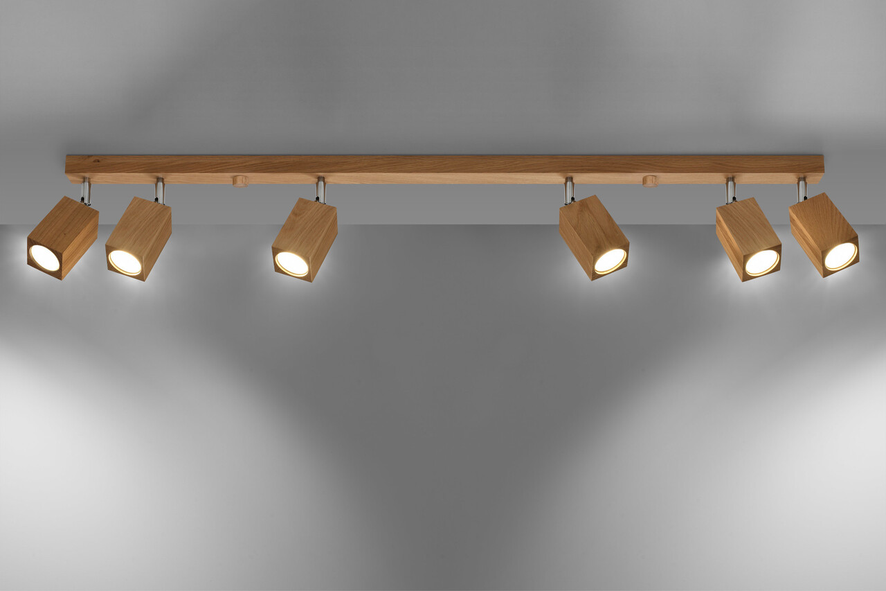 Sollux Lighting Deckenspot KEKE 6 Eiche - 6x GU10 Fassung - max. 6x40W - exkl. LED's Sollux Lighting Deckenspot KEKE 6 Eiche - 6x GU10 Fassung - max. 6x40W - exkl. LED's