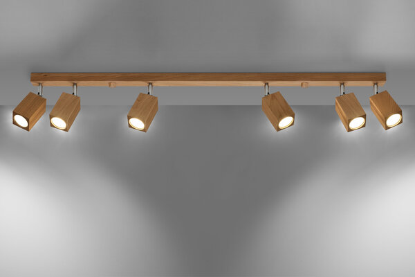 Sollux Lighting Deckenspot KEKE 6 Eiche - 6x GU10 Fassung - max. 6x40W - exkl. LED's Sollux Lighting Deckenspot KEKE 6 Eiche - 6x GU10 Fassung - max. 6x40W - exkl. LED's