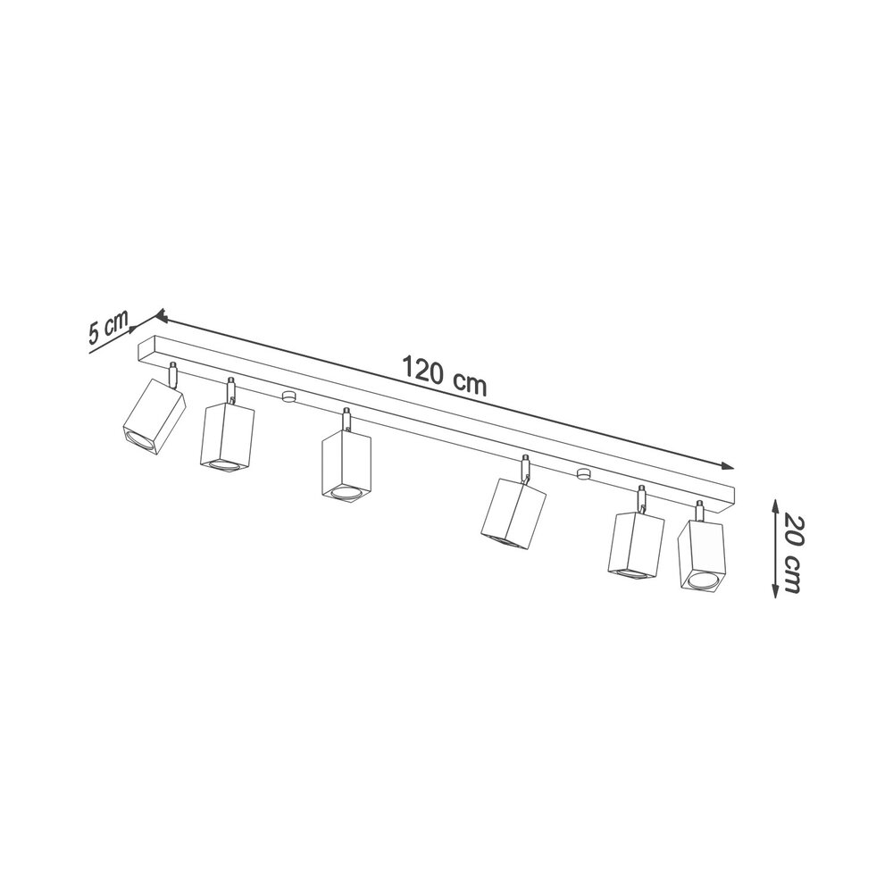 Sollux Lighting Deckenspot KEKE 6 Eiche - 6x GU10 Fassung - max. 6x40W - exkl. LED's Sollux Lighting Deckenspot KEKE 6 Eiche - 6x GU10 Fassung - max. 6x40W - exkl. LED's