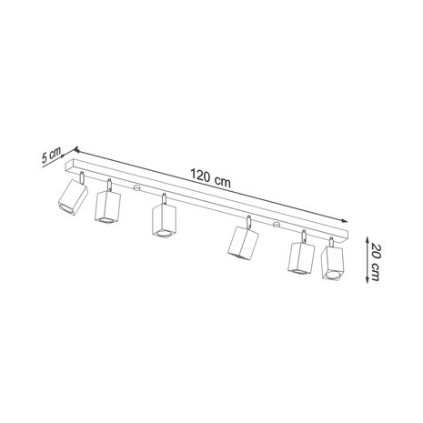 Sollux Lighting Deckenspot KEKE 6 Eiche - 6x GU10 Fassung - max. 6x40W - exkl. LED's Sollux Lighting Deckenspot KEKE 6 Eiche - 6x GU10 Fassung - max. 6x40W - exkl. LED's