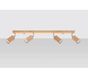 Sollux Lighting Deckenspot BERG 4 Holz Natur - 4x GU10 Fassung - max. 4x40W - exkl. LED's