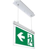 Optonica LED Fluchtwegschild beleuchtet hängend - 2W - 3 Stunden Notbeleuchtung bei Stromausfall - Notausgang-Pfeil links Optonica LED Fluchtwegschild beleuchtet hängend - 2W - 3 Stunden Notbeleuchtung bei Stromausfall - Notausgang-Pfeil links