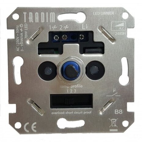 Tradim LED Wanddimmer einfach - inkl. 3 Dimmprofile - 3-100W Tradim LED Wanddimmer einfach - inkl. 3 Dimmprofile - 3-100W