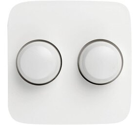 Tradim Duo Abdeckung BUSCH JAEGER - für Dimmer - inkl. Drehknöpfe - Weiß Tradim Duo Abdeckung BUSCH JAEGER - für Dimmer - inkl. Drehknöpfe - Weiß