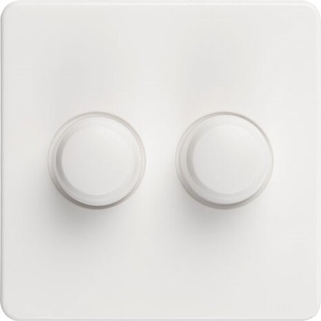 Tradim Duo Abdeckung PEHA - für Dimmer - inkl. Drehknöpfe - Weiß Tradim Duo Abdeckung PEHA - für Dimmer - inkl. Drehknöpfe - Weiß