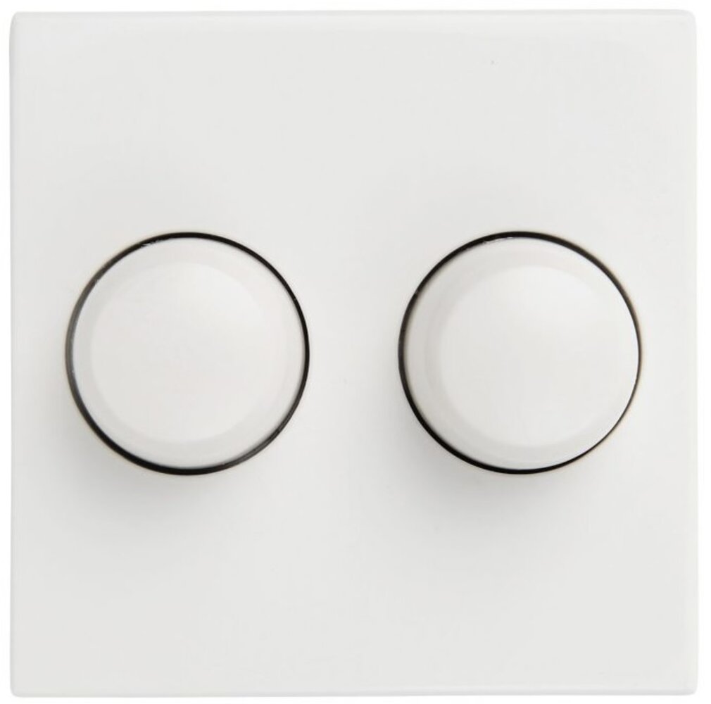 Tradim Duo Abdeckung GIRA für Dimmer inkl. Drehknöpfe Reinweiß