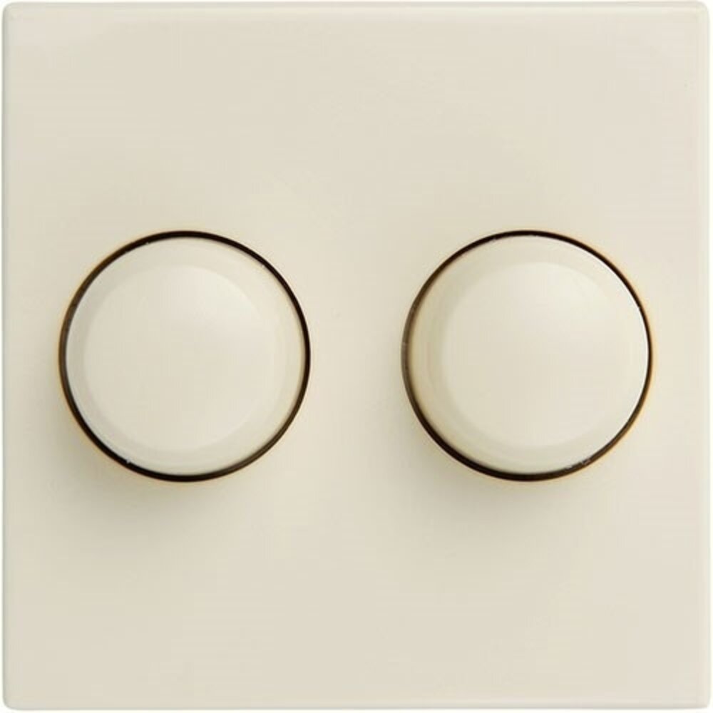 Tradim Duo Abdeckung GIRA für Dimmer inkl. Drehknöpfe Creme