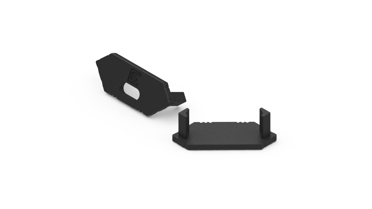 Led line: Erstklassiges Lichtdesign Endkappe für Aluminiumprofile - Schwarz