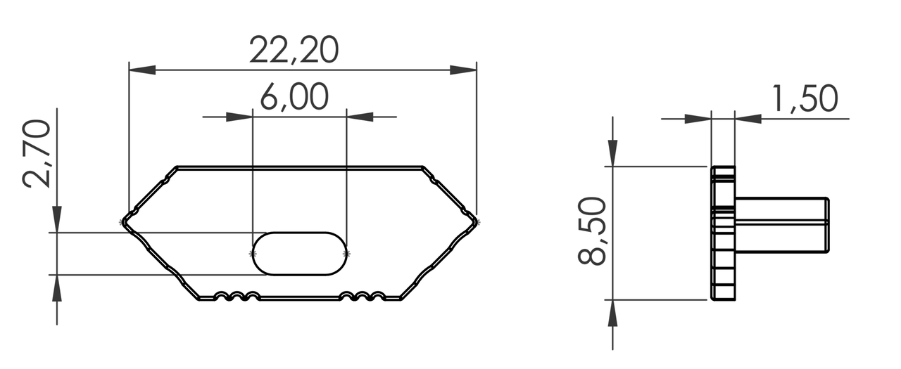 Led line: Erstklassiges Lichtdesign Endkappe für Aluminiumprofile - Schwarz