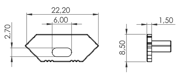 Led line: Erstklassiges Lichtdesign Endkappe für Aluminiumprofile - Silber
