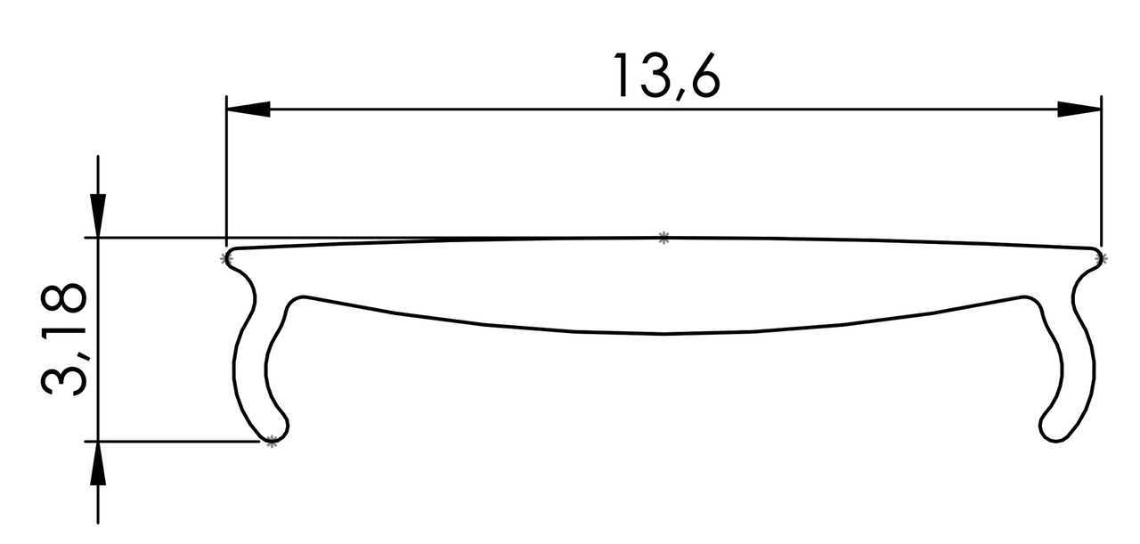 Led line: Erstklassiges Lichtdesign Abdeckkappe Opal für Aluminiumprofile - 2020mm