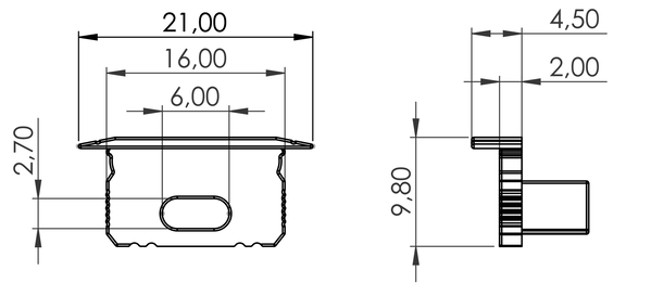Led line: Erstklassiges Lichtdesign Endkappe für Aluminiumprofile 10mm - Silber