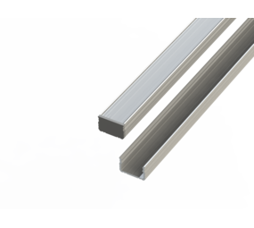 Led line: Erstklassiges Lichtdesign Aluminiumprofil 10mm - L2020xB16xH9,8mm - Silber + Abdeckung matt