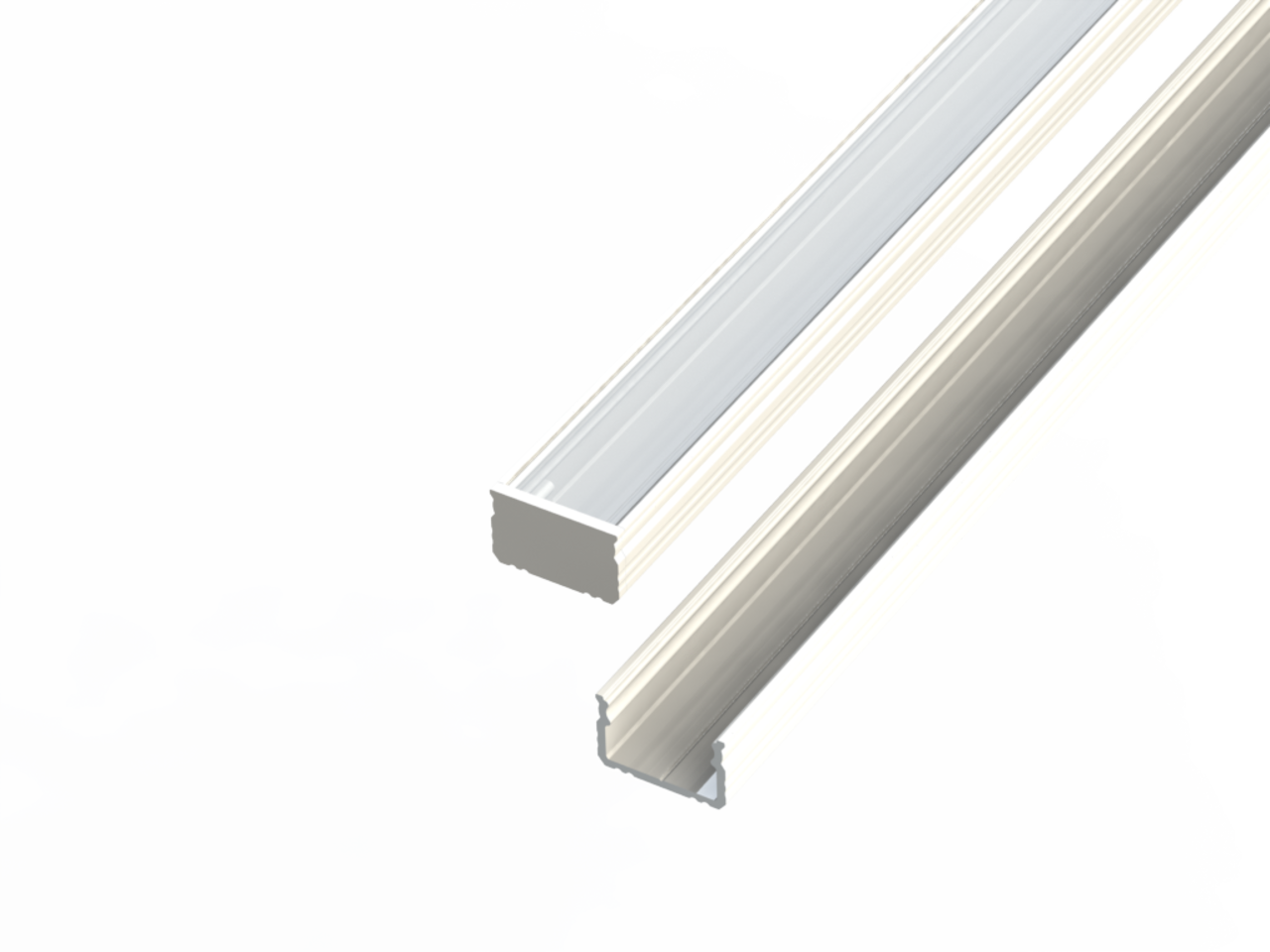 Led line: Erstklassiges Lichtdesign Aluminiumprofil 10mm - L2020xB16xH9,8mm - Weiß + Abdeckung matt