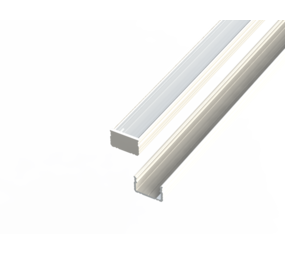 Led line: Erstklassiges Lichtdesign Aluminiumprofil 10mm - L2020xB16xH9,8mm - Weiß + Abdeckung matt