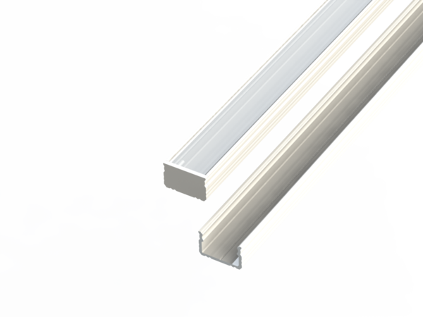 Led line: Erstklassiges Lichtdesign Aluminiumprofil 10mm - L2020xB16xH9,8mm - Weiß + Abdeckung matt